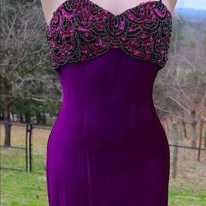 Purple Beaded Prom Dress